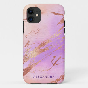 Elegant modern chick rose gold watercolor colourfu iPhone 11 case