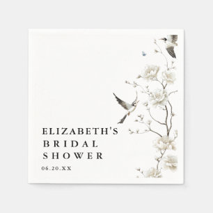 Elegant Modern Chinoiserie Floral Bridal Shower Napkin