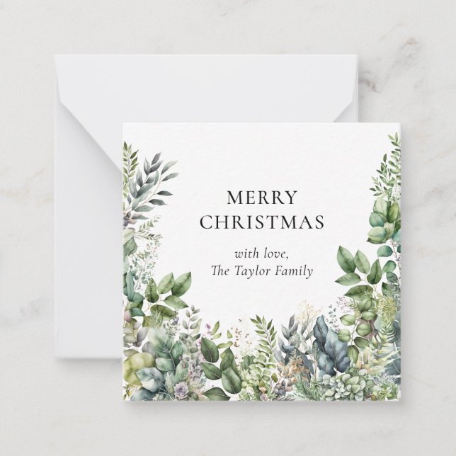 Elegant Modern Christmas Botanical Foliage Card (Front)