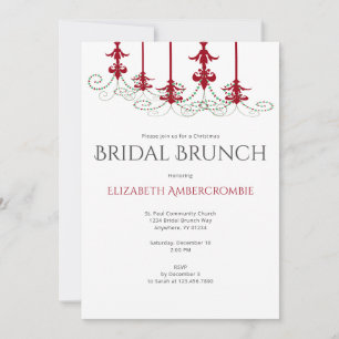 Elegant Modern Christmas Bridal Brunch Invitation
