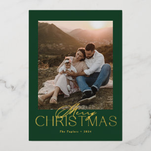 Elegant Modern Christmas Card with Photo