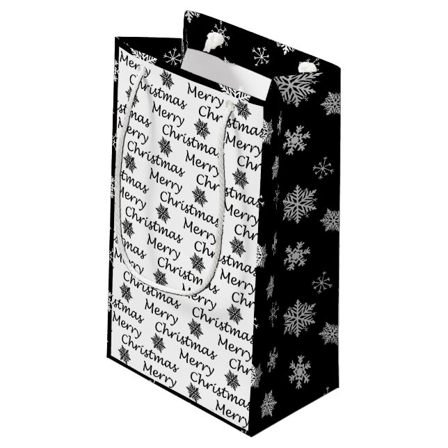 Elegant Modern Christmas Fa La La La  Small Gift Bag (Back Angled)