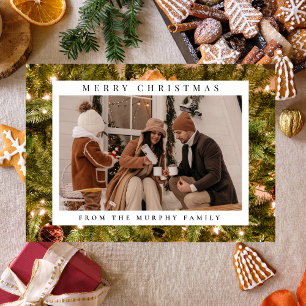 Elegant Modern Christmas Family 1 Photo Holiday Card