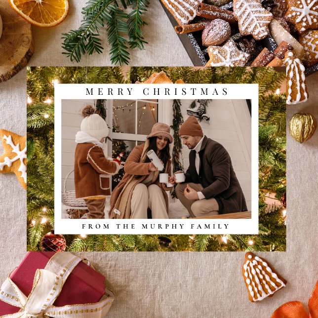 Elegant Modern Christmas Family 1 Photo  Holiday Card (Creator Uploaded)