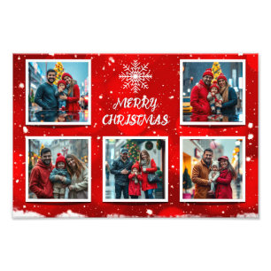 Elegant Modern Christmas Family Photo Design Print