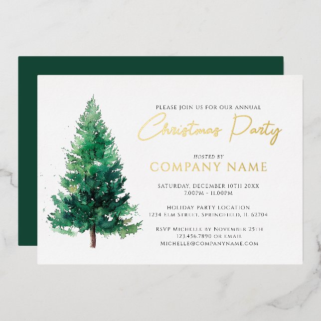 Elegant Modern Christmas Tree Corporate Party (Front/Back)