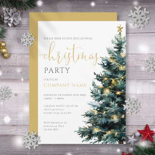 Elegant Modern Christmas Tree Corporate Party Invitation