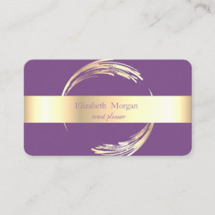 Elegant Modern Circle Violet,Gold Business Card