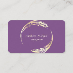 Elegant Modern  Circle Violet,Gold Business Card