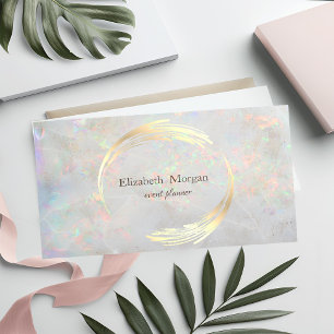 Elegant Modern  Circle Violet,Gold,White Opal Business Card