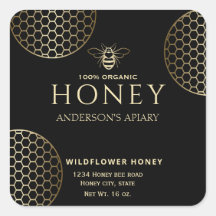 Elegant Modern circles gold honey comb bee