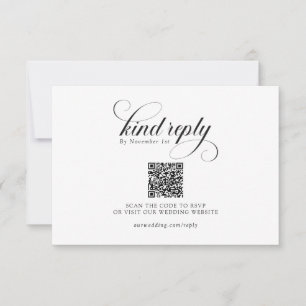 Elegant Modern Classic Calligraphy Wedding RSVP Card
