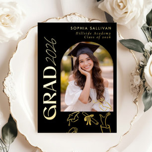 Elegant Modern Classic Graduation party Hand drawn