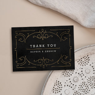 Elegant modern classic vintage wedding thank you card
