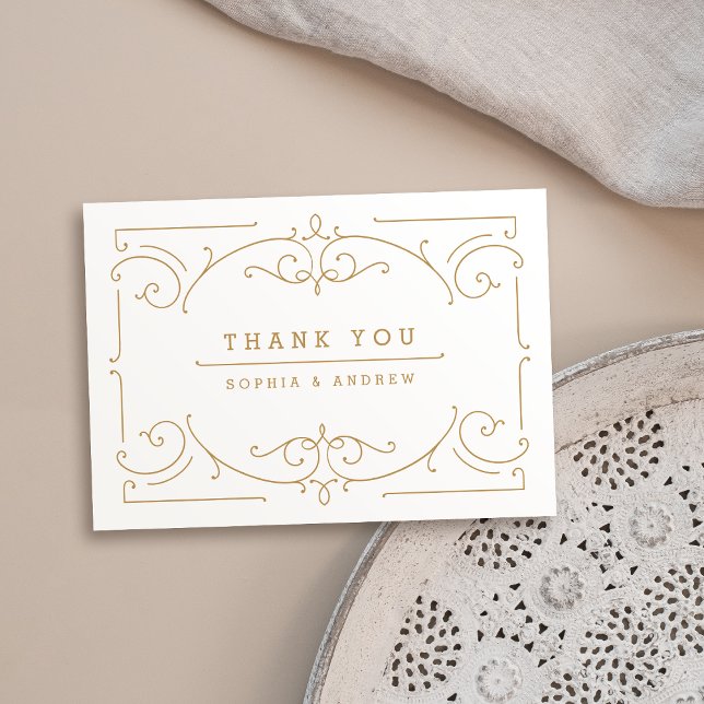 Elegant modern classic vintage wedding thank you card (Elegant modern classic vintage wedding thank you)