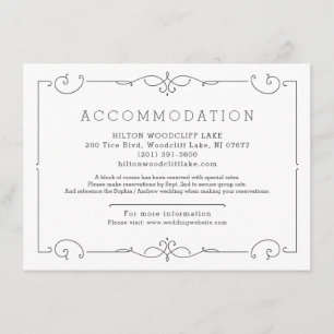 Elegant modern classic wedding accommodation enclo enclosure card