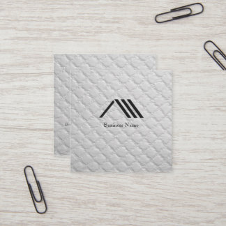 Elegant Modern Classy Logo Ivory White Square Business Card