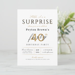 Elegant modern classy surprise 40th birthday invitation