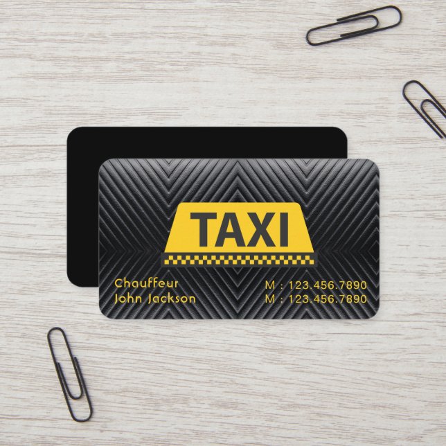 Elegant Modern Classy uber taxi black  Business Card (Front/Back In Situ)