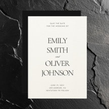 Elegant Modern Clean Black White Wedding