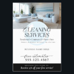 Elegant Modern Cleaning Services Marketing Flyer<br><div class="desc">Project a polished image for your cleaning business with this elegant and modern flyer. Designed for professional cleaning services, its eye-catching blue and white colour scheme with crisp black text instantly conveys cleanliness and sophistication. The easy-to-use template allows you to effortlessly personalise your information and add your own photo(s) and...</div>