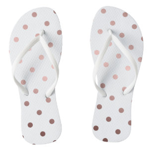 elegant modern clear faux rose gold polka dots flip flops