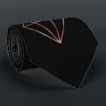 elegant modern clear rose gold diamond black tie<br><div class="desc">Stylish and modern design featuring faux rose gold diamond on black background.</div>