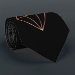 elegant modern clear rose gold diamond black tie<br><div class="desc">Stylish and modern design featuring faux rose gold diamond on black background.</div>