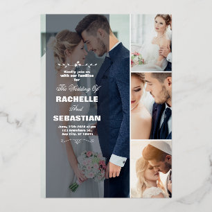 Elegant Modern Collage Wedding Invitation   Rachel