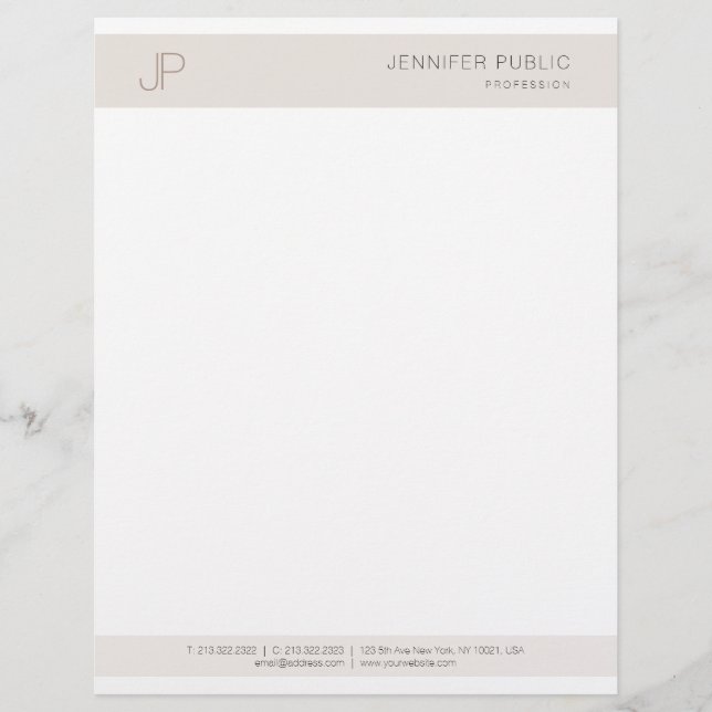 Elegant Modern Colour Harmony Monogram Template Custom Letterhead (Front)