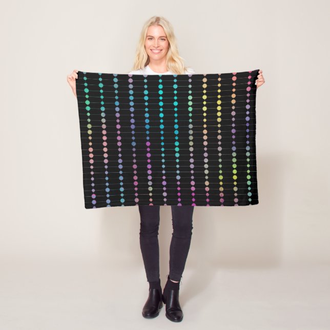 Elegant Modern Colourful Beads Circles Dots Patter Fleece Blanket (In Situ)