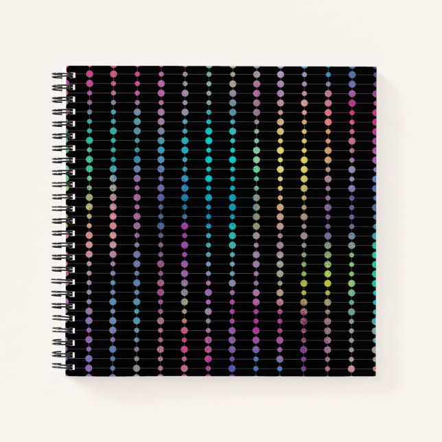 Elegant Modern Colourful Beads Circles Dots Patter Notebook (Front)
