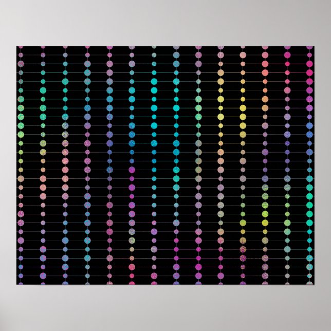 Elegant Modern Colourful Beads Circles Dots Patter Poster (Front)