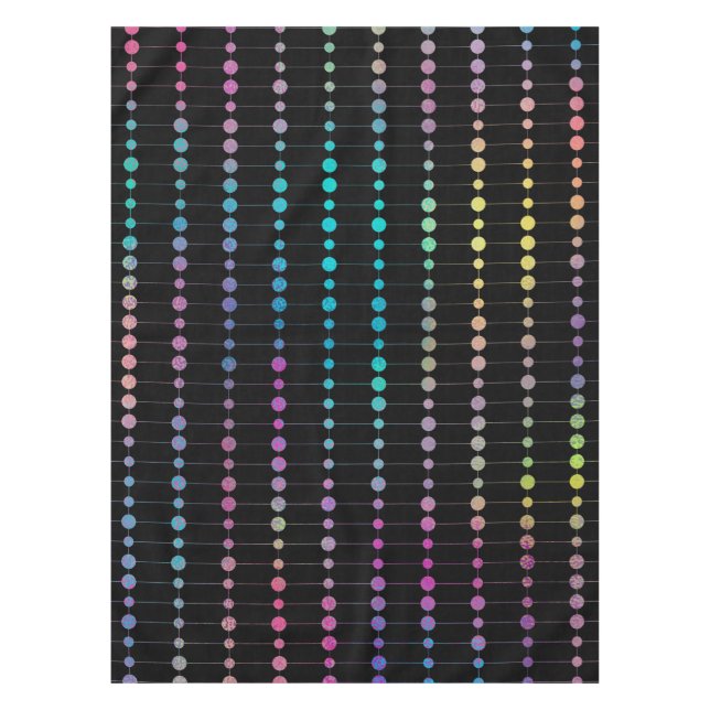 Elegant Modern Colourful Beads Circles Dots Patter Tablecloth (Front)