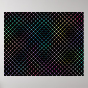Elegant Modern Colourful Fence Chain Pattern Poster