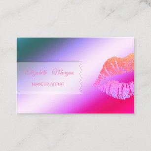 Elegant Modern Colourful ,Glitter Lips Business Card