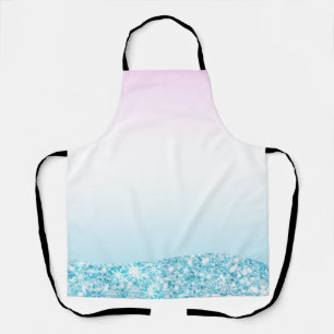 Elegant Modern colourful gradient glitter Rainbow Apron