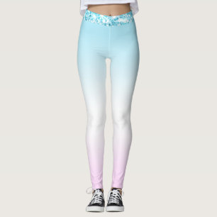 Elegant Modern colourful gradient glitter Rainbow Leggings