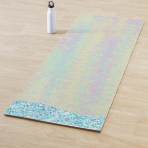 Elegant Modern colourful gradient glitter Rainbow Yoga Mat