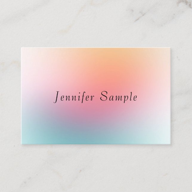 Elegant Modern Colourful Personalised Template Business Card (Front)