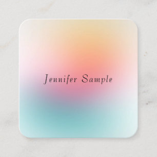 Elegant Modern Colourful Personalised Template Square Business Card