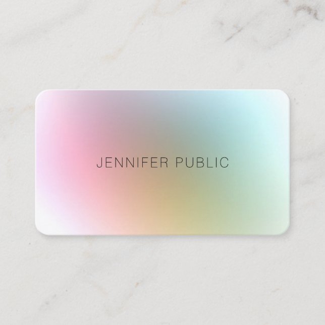 Elegant Modern Colourful Premium Silk Finish Business Card (Front)