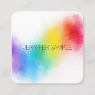 Elegant Modern Colourful Professional Template Square Business Card