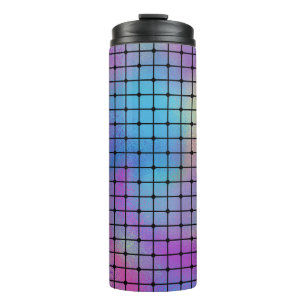 Elegant Modern Colourful Squares Tiles Pattern   Thermal Tumbler