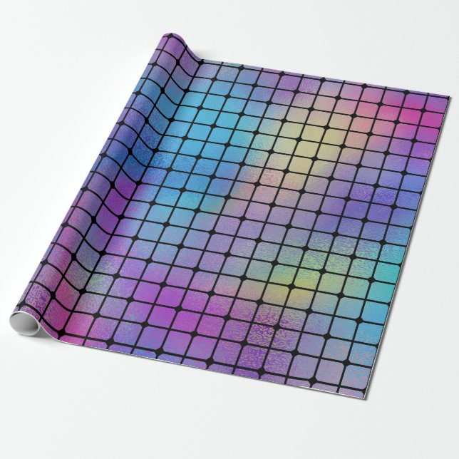 Elegant Modern Colourful Squares Tiles Pattern | Wrapping Paper (Unrolled)