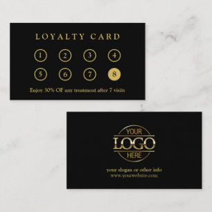Elegant Modern Company Business Logo Black & Gold Loyalty Card
