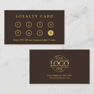 Elegant Modern Company Business Logo Brown & Gold Loyalty Card