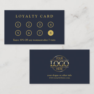 Elegant Modern Company Business Logo Navy Blue Loyalty Card