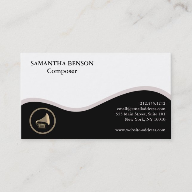 Elegant Modern Composer Arranger Music Musician  Business Card (Front)