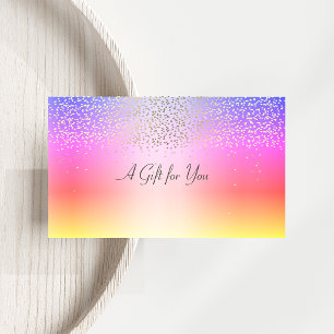 Elegant Modern Confetti Shiny Ombre Discount Card
